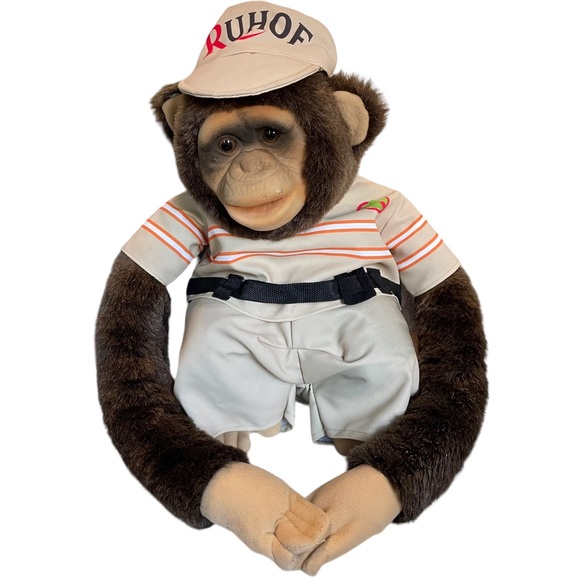 Chimp Puppet Ghostbuster Themed Biobuster Costumed Plush Monkey Velcro Realistic - Picture 1 of 16